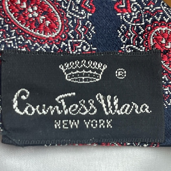 Countess Wara Neck tie made for porters Stevens New Orleans black and red - Picture 4 of 4